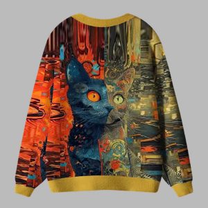 The Rise Of The Mechanical Cat Ugly Cardigan Sweater 3