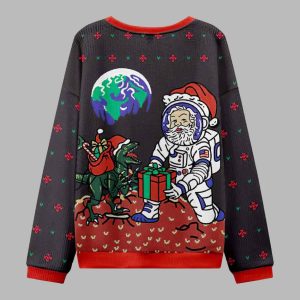 Astronaut Santa Black Ugly Christmas Sweater 2 Astronaut Santa Black Ugly Christmas Sweater 3