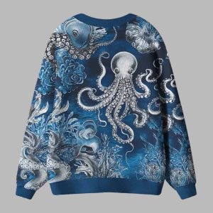 Deep Sea Octopus Ugly Cardigan Sweater 2 Deep Sea Octopus Ugly Cardigan Sweater 3