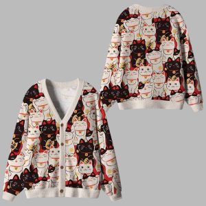 Lucky Cat Ugly Cardigan Sweater Lucky Cat Ugly Cardigan Sweater