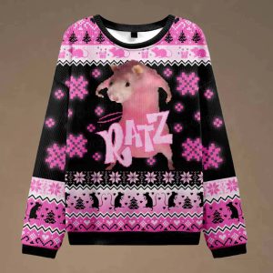 Hot Pink Ratz Ugly Christmas Sweater 1 Hot Pink Ratz Ugly Christmas Sweater 2