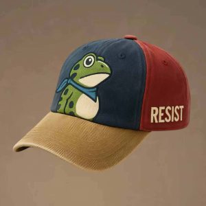 Resist Portland Frog Print Hat 2