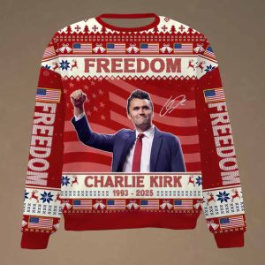 Personalized Freedom Charlie Kirk Ugly Christmas Sweater 2