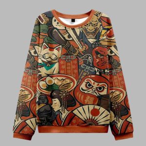 Japanese Traditional Elements Christmas Ugly Sweater 2