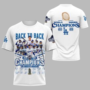 LA Dodgers 2025 World Series Back To Back Champions Shirt 3