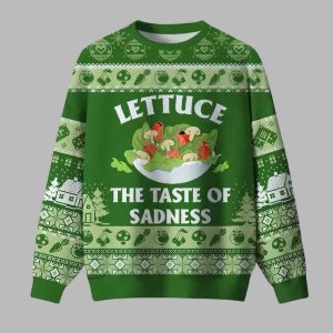 Lettuce The Taste Of Sadness Ugly Christmas Sweater