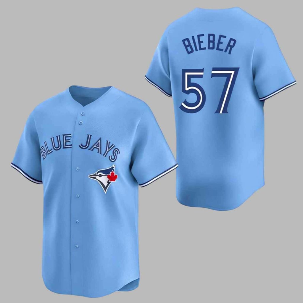 2025 Blue Jays Justin Bieber Shane Bieber 57 Jersey