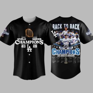 Dodgers Back To Back World Series Champions 2025 Baseball Jersey