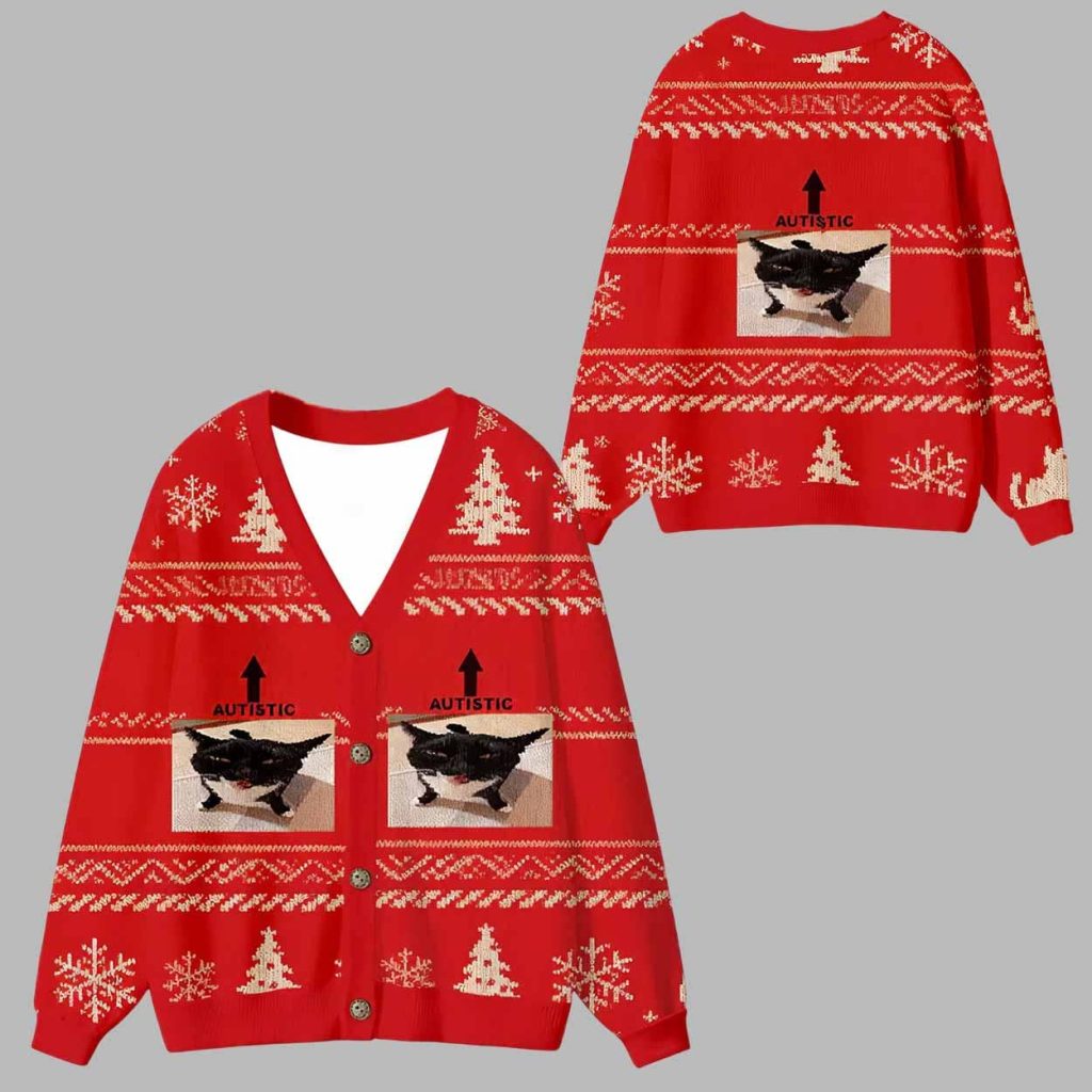 Autistic Cat Ugly Cardigan Sweater