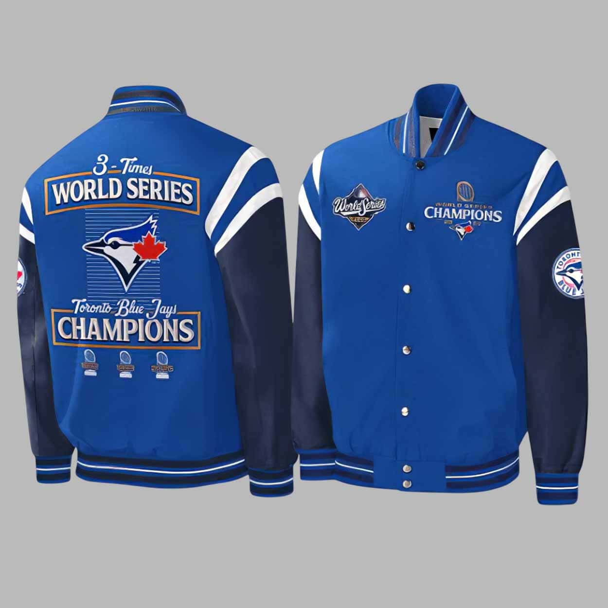 Blue Jays 3-Times World Series Champions Baseball Jacket Blue Jays 3-Times World Series Champions Baseball Jacket