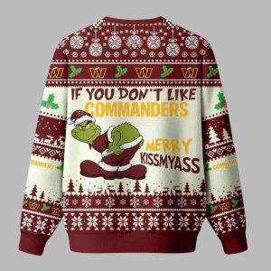 If You Don’t Like Commanders Merry Kissmyass Grnch Ugly Christmas Sweater