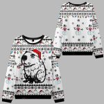 Capybara Smoking Candy Cane Ugly Christmas Sweater