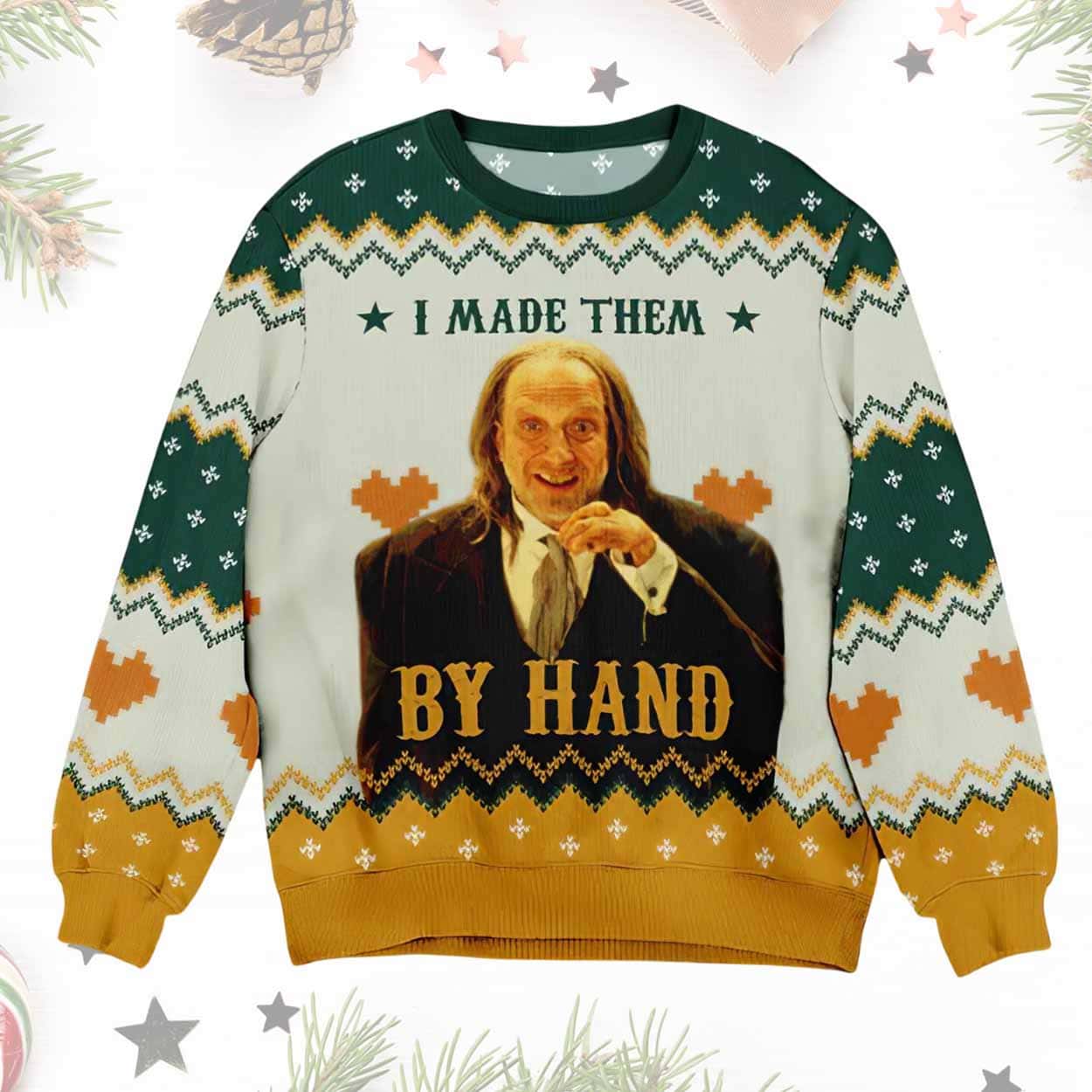 Chris Elliott I Made Them By Hand Ugly Christmas Sweater Chris Elliott I Made Them By Hand Ugly Christmas Sweater