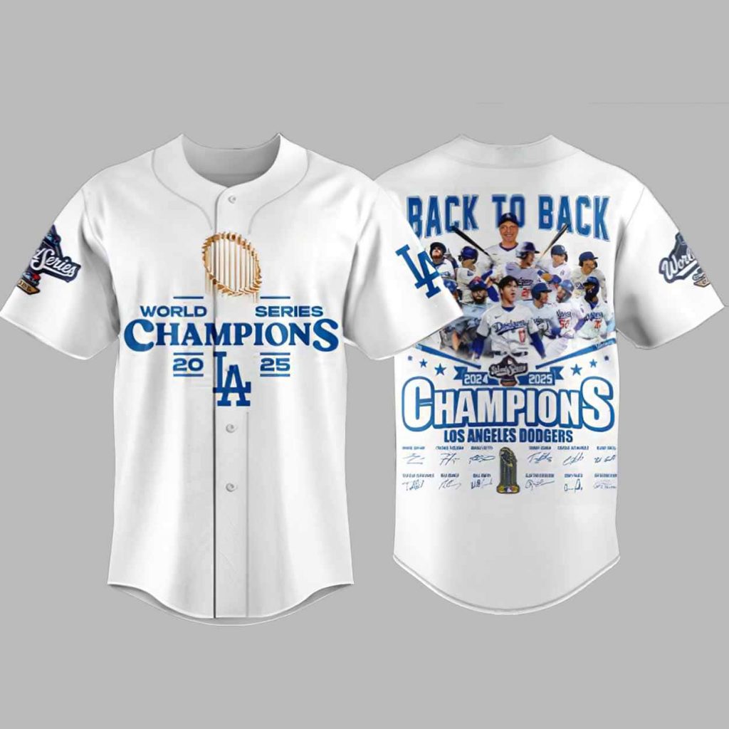 Dodgers 2025 World Series Back To Be Champions Baseball Jersey 1