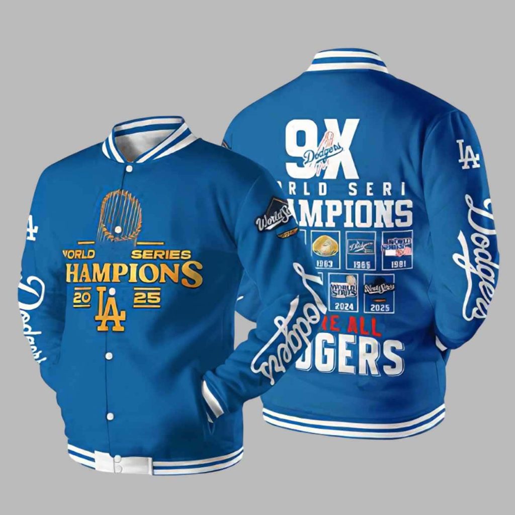 Dodgers 9X World Series Champions 2025 Baseball Jacket 1