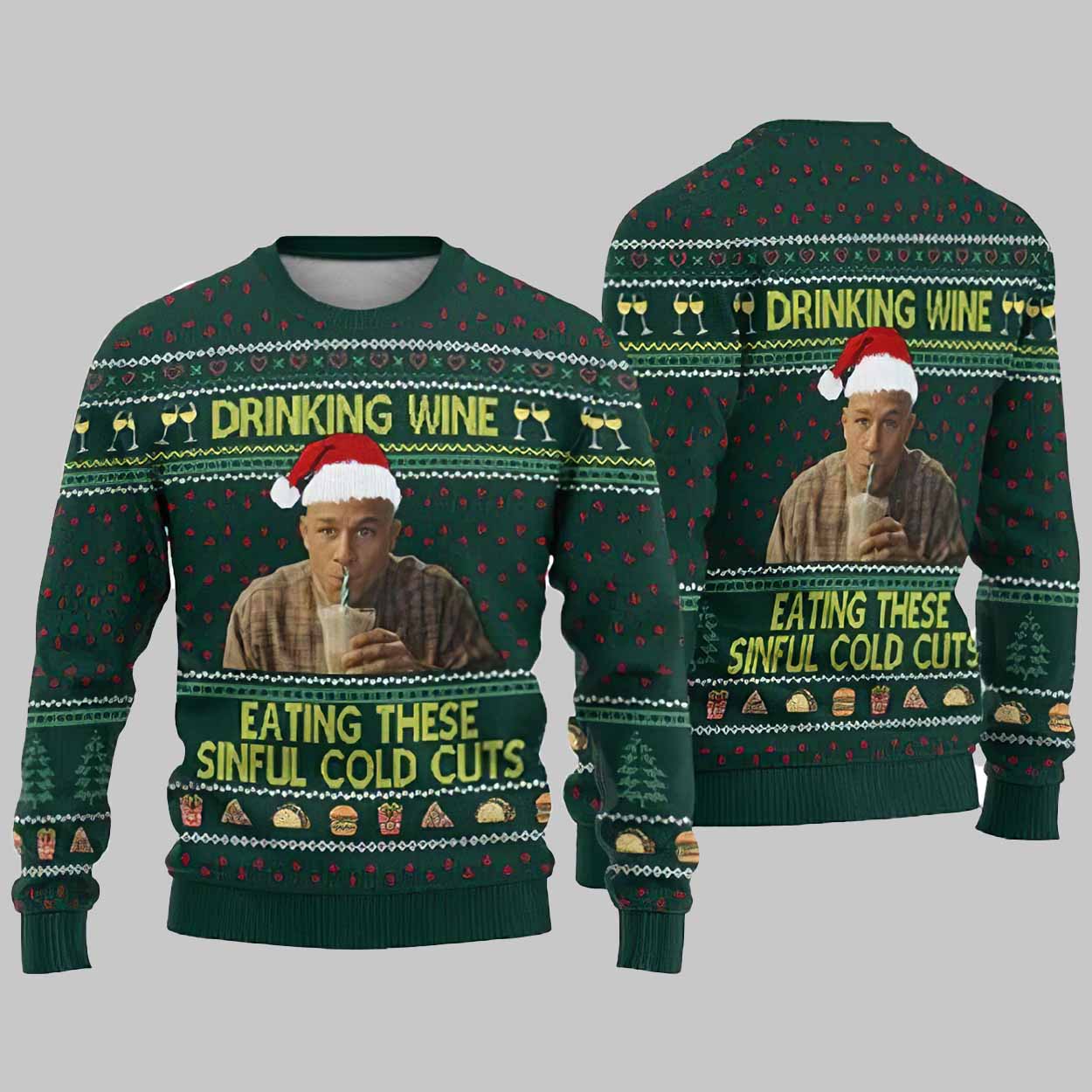 Drinking Wine Eating These Sinful Cold Cuts 2025 Ugly Christmas Sweater Drinking Wine Eating These Sinful Cold Cuts 2025 Ugly Christmas Sweater