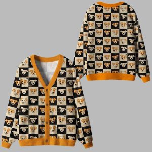 The Colorful Expressions of Dogs Ugly Cardigan Sweater