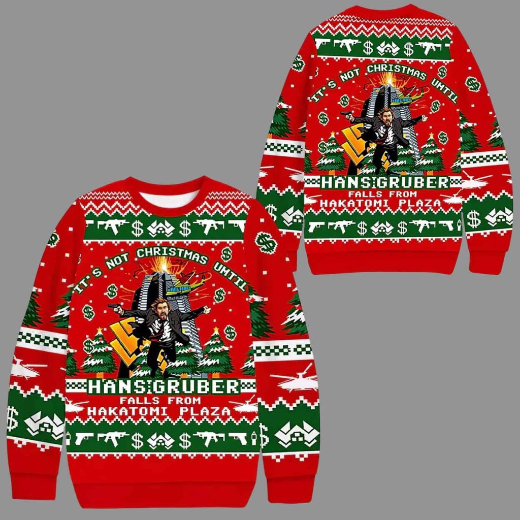 Hans Gruber Nakatomi Plaza Ugly Christmas Sweater