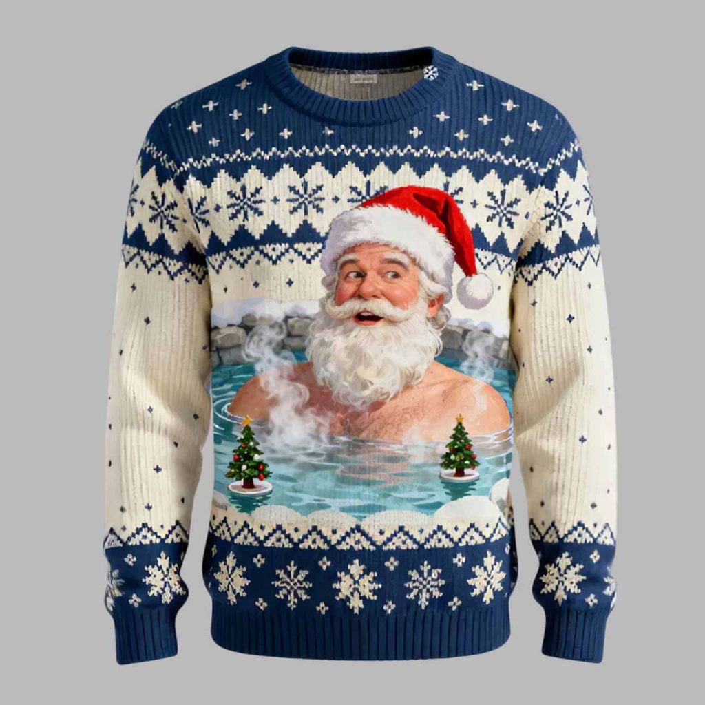 Hot Tub Santa Ugly Christmas Sweater