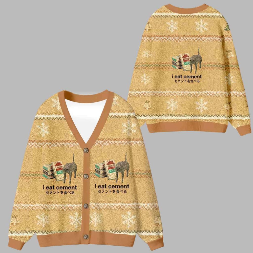 I Eat Cement Ugly Cardigan Sweater