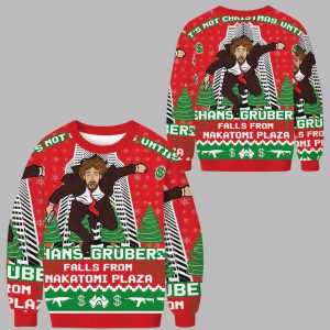 Hans Gruber Fall Nakatomi Plaza Die Hard Ugly Christmas Sweater