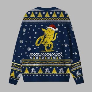 Cycling Cat Santa Ugly Christmas Sweater