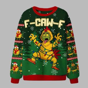 F Caw F Chicken Ugly Christmas Sweater 2