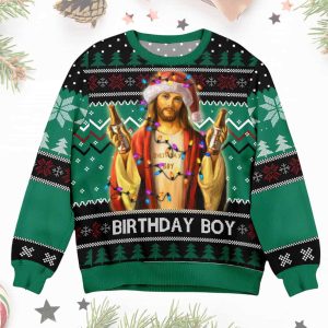 Jesus Birthday Boy Ugly Christmas Sweater 2