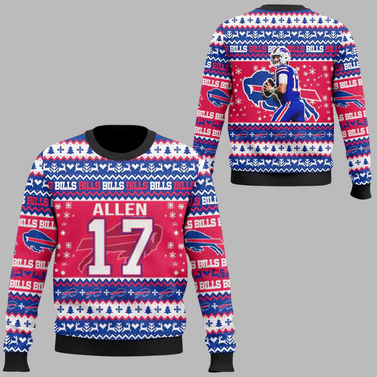 Josh Allen Bills Ugly Christmas Sweater Josh Allen Bills Ugly Christmas Sweater