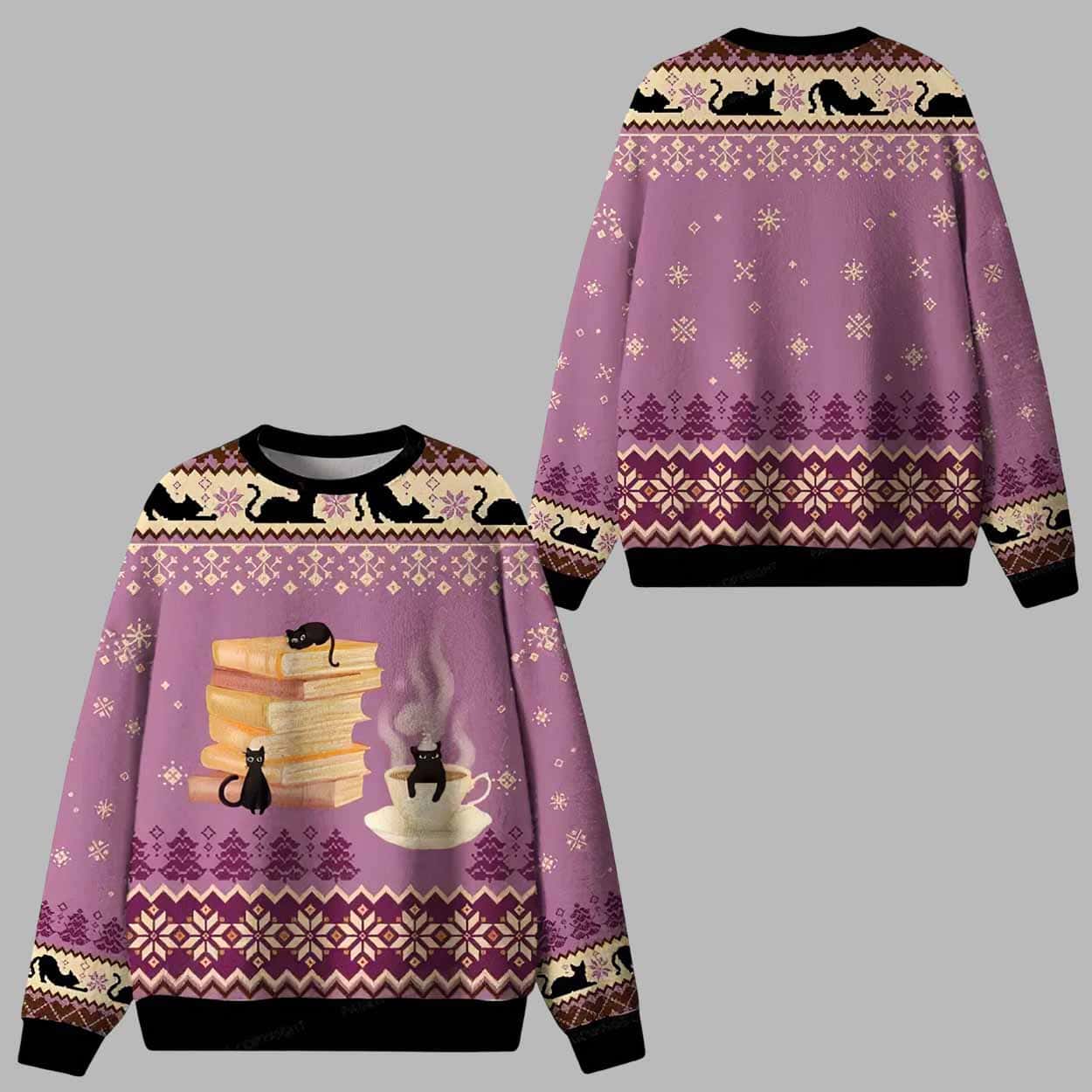 Just A Book Loving Cat Ugly Christmas Sweater Just A Book Loving Cat Ugly Christmas Sweater