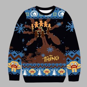 The Thing Scary Gingerbread Monster Ugly Christmas Sweater