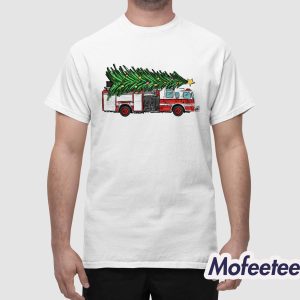 Christmas Tree On Fire Truck Shirt