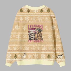 Lesbians Eat What Funny Ugly Cardigan Sweater 2 Lesbians Eat What Funny Ugly Cardigan Sweater