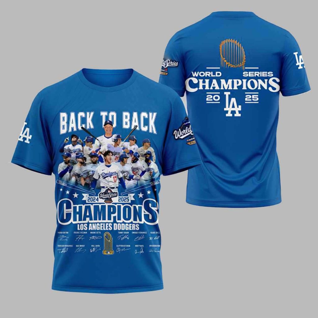 LA Dodgers 2025 World Series Back To Back Champions Shirt 1
