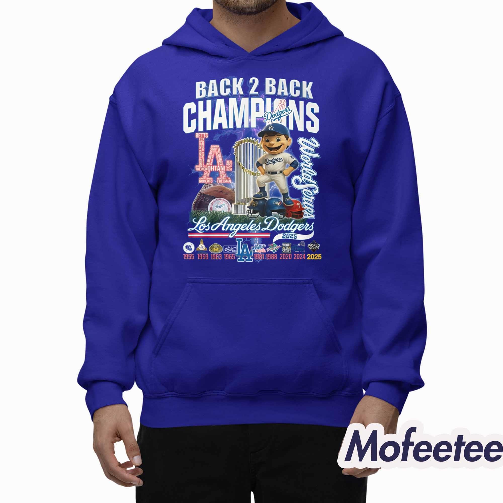 LA Dodgers Back 2 Back Champions World Series Shirt LA Dodgers Back 2 Back Champions World Series Shirt