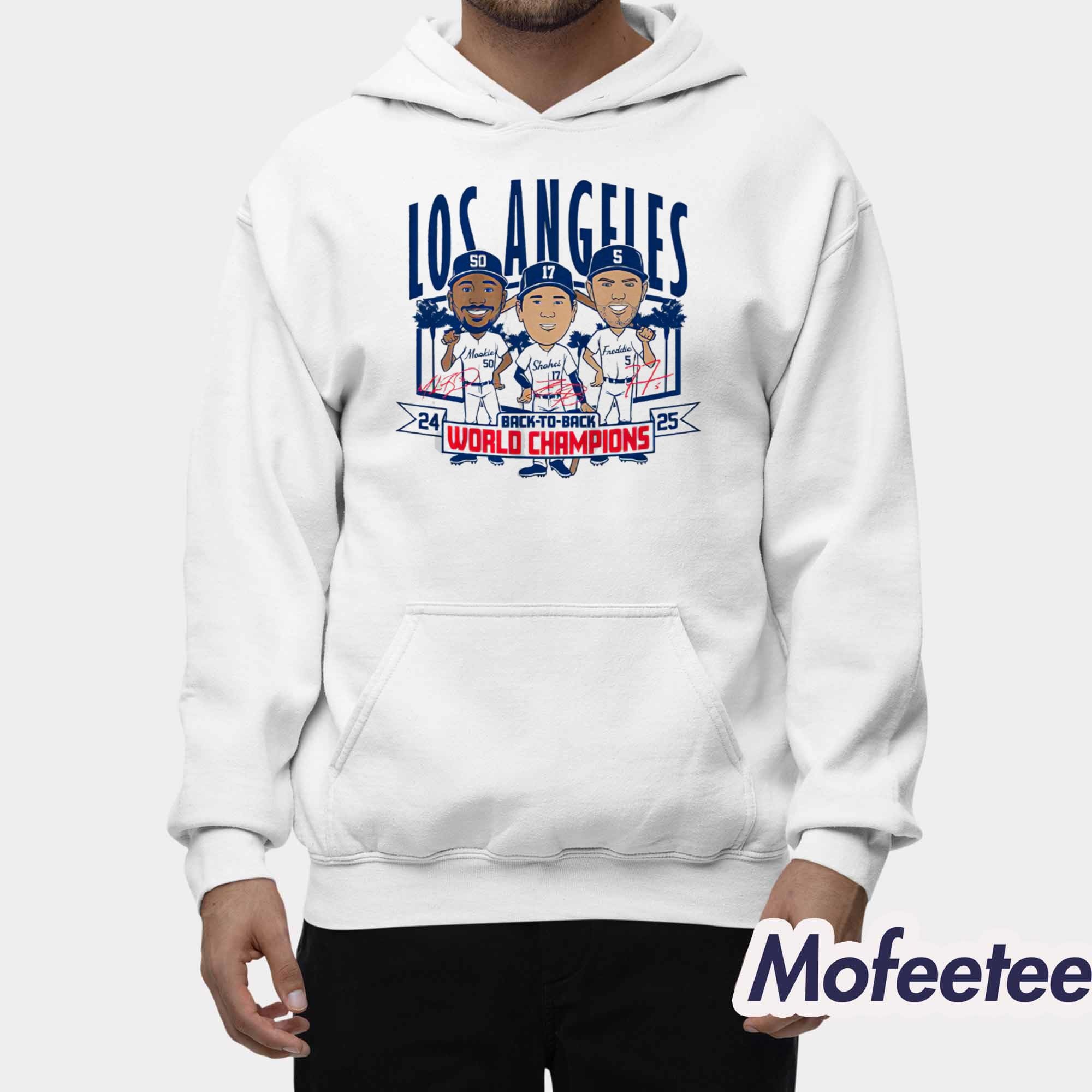 LA Dodgers Baseball Back-to-Back World Champs Caricatures Shirt LA Dodgers Baseball Back-to-Back World Champs Caricatures Shirt