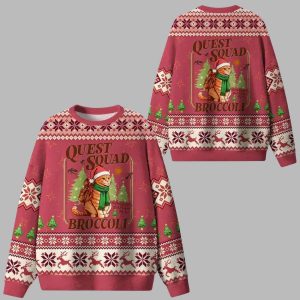 Quest Squad Broccoli Ugly Christmas Sweater