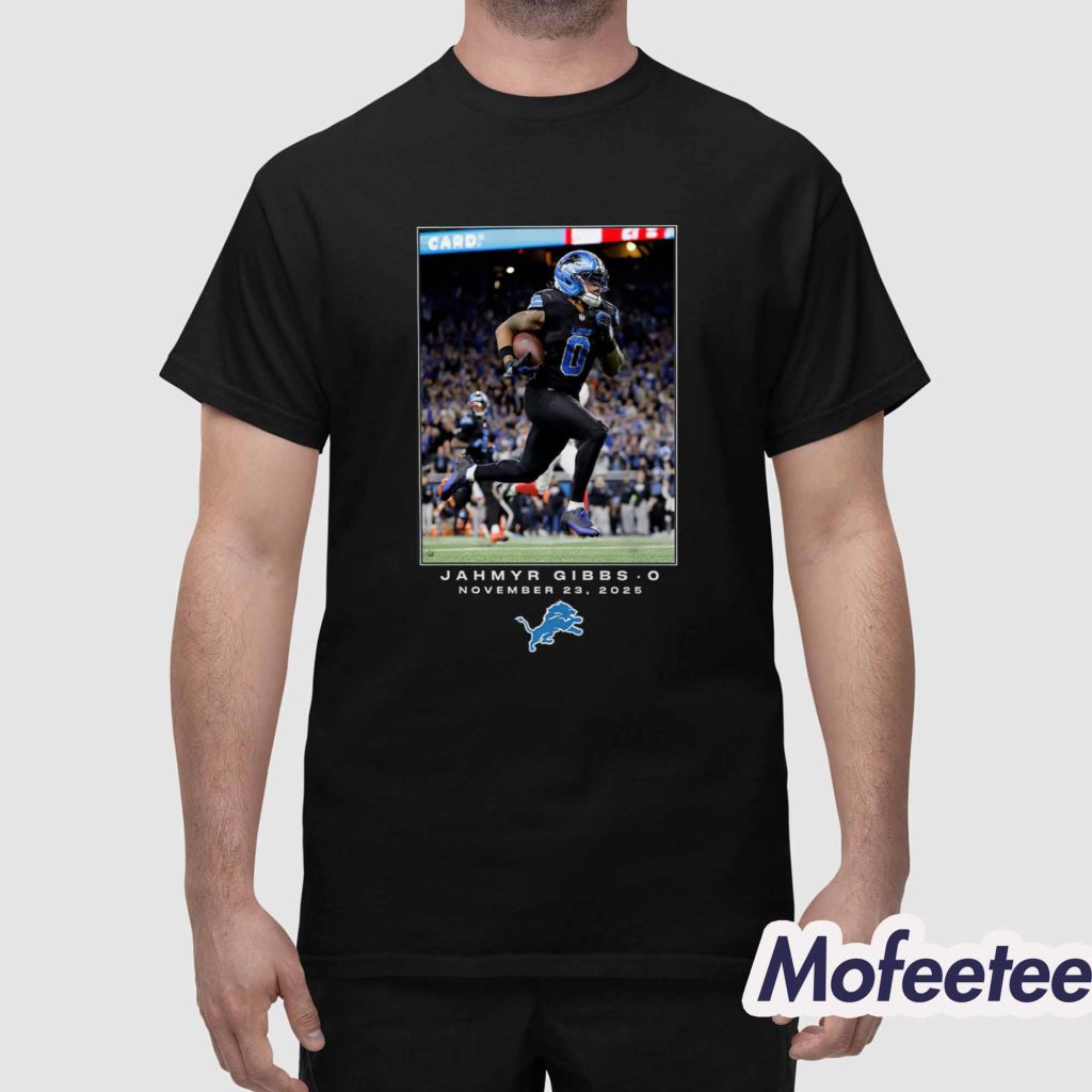 Lions Jahmyr Gibbs November 23 2025 Flash Features Week 12 Shirt