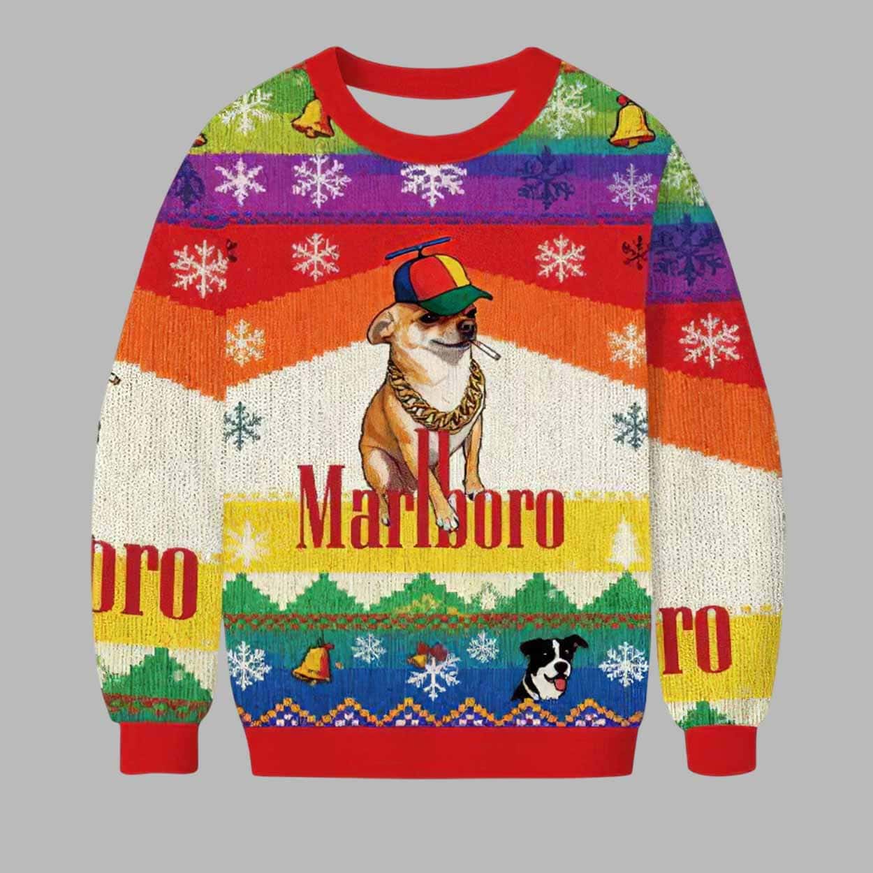 Marlboro Dog Rainbow Ugly Christmas Sweater Marlboro Dog Rainbow Ugly Christmas Sweater