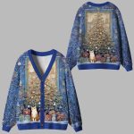 Meowy Christmas Wonderland Ugly Cardigan Sweater