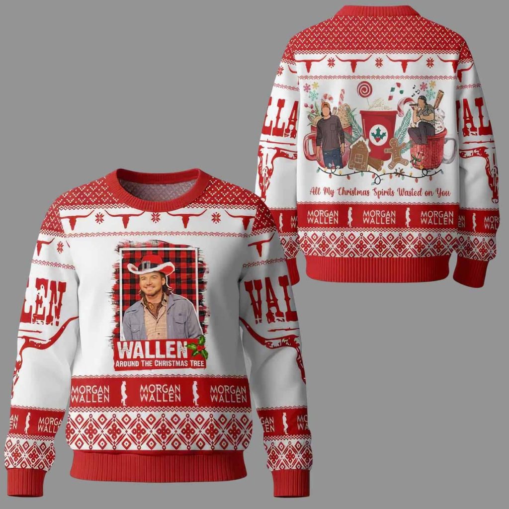 Morgan Wallen Around The Christmas Tree Ugly Christmas Sweater