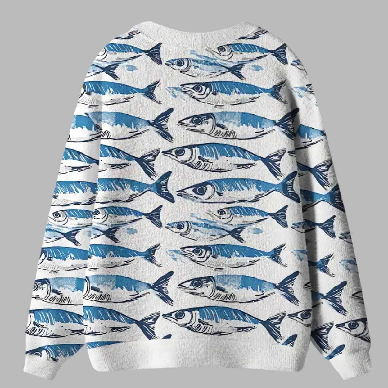 Oceanic Fish Ugly Cardigan Sweater Oceanic Fish Ugly Cardigan Sweater