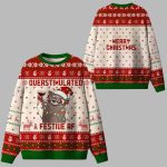 Overstimulated and Festive AF Raccoon Ugly Christmas Sweater