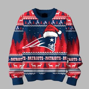 NE Patriots 1960 Ugly Christmas Sweater