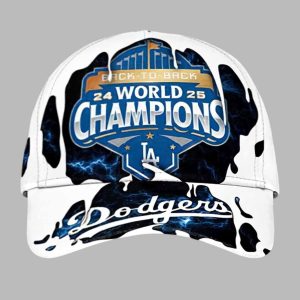 LA Dodgers Back To Back 2024 2025 World Champions Hat Cap 2