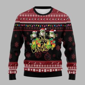 Frog Green Merry Christmas Ugly Sweater