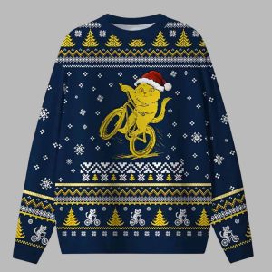 Cycling Cat Santa Ugly Christmas Sweater
