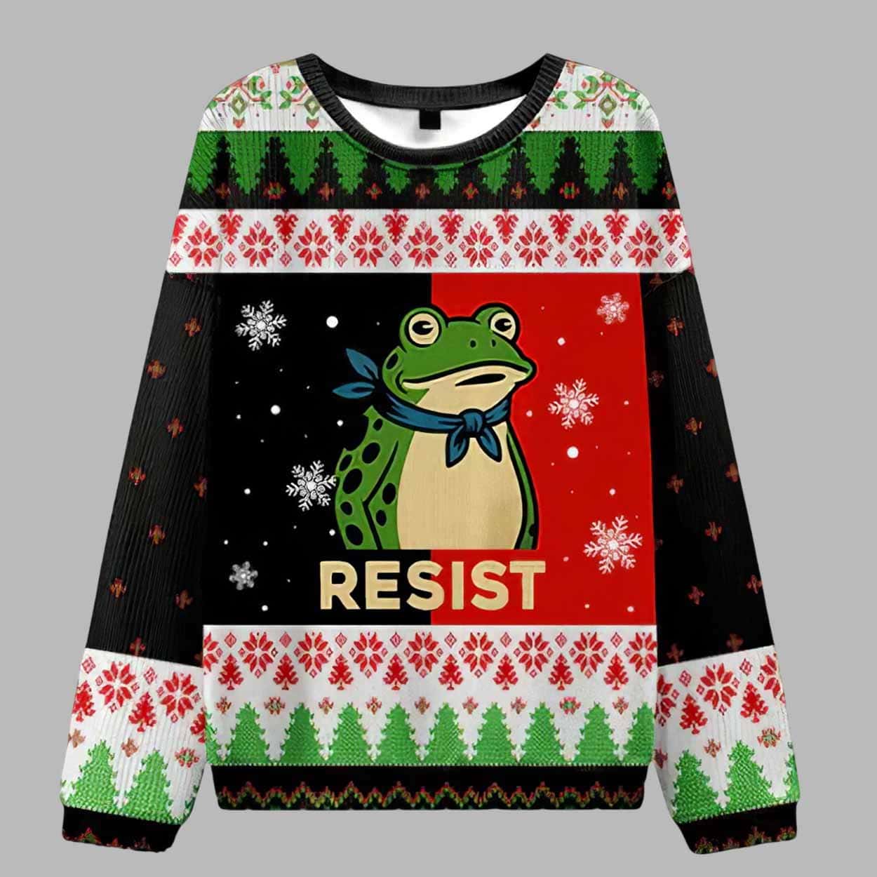 Resist Frog Ugly Christmas Sweater Resist Frog Ugly Christmas Sweater