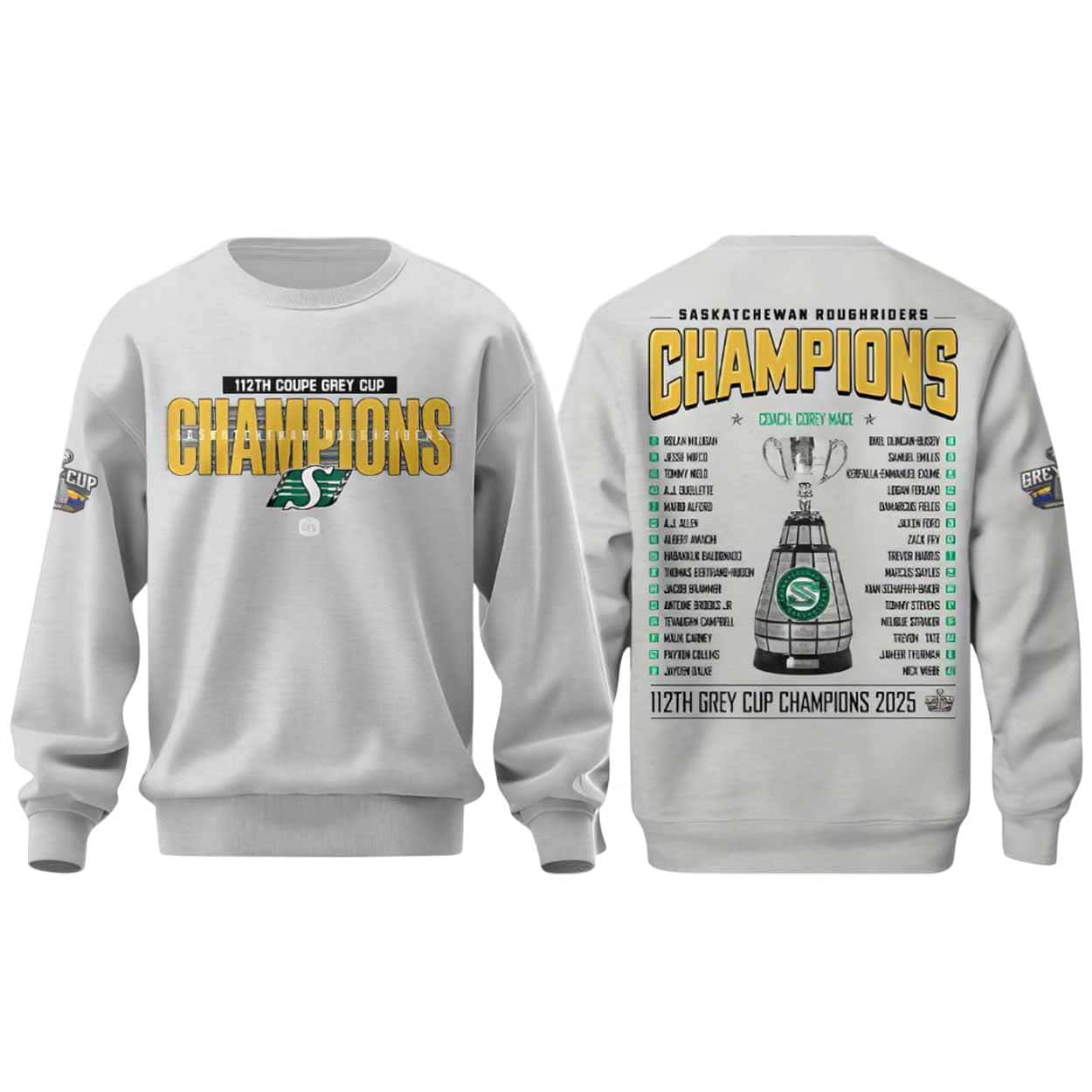 Roughriders 112th Grey Cup Champs 2025 Shirt Hoodie Roughriders 112th Grey Cup Champs 2025 Shirt Hoodie