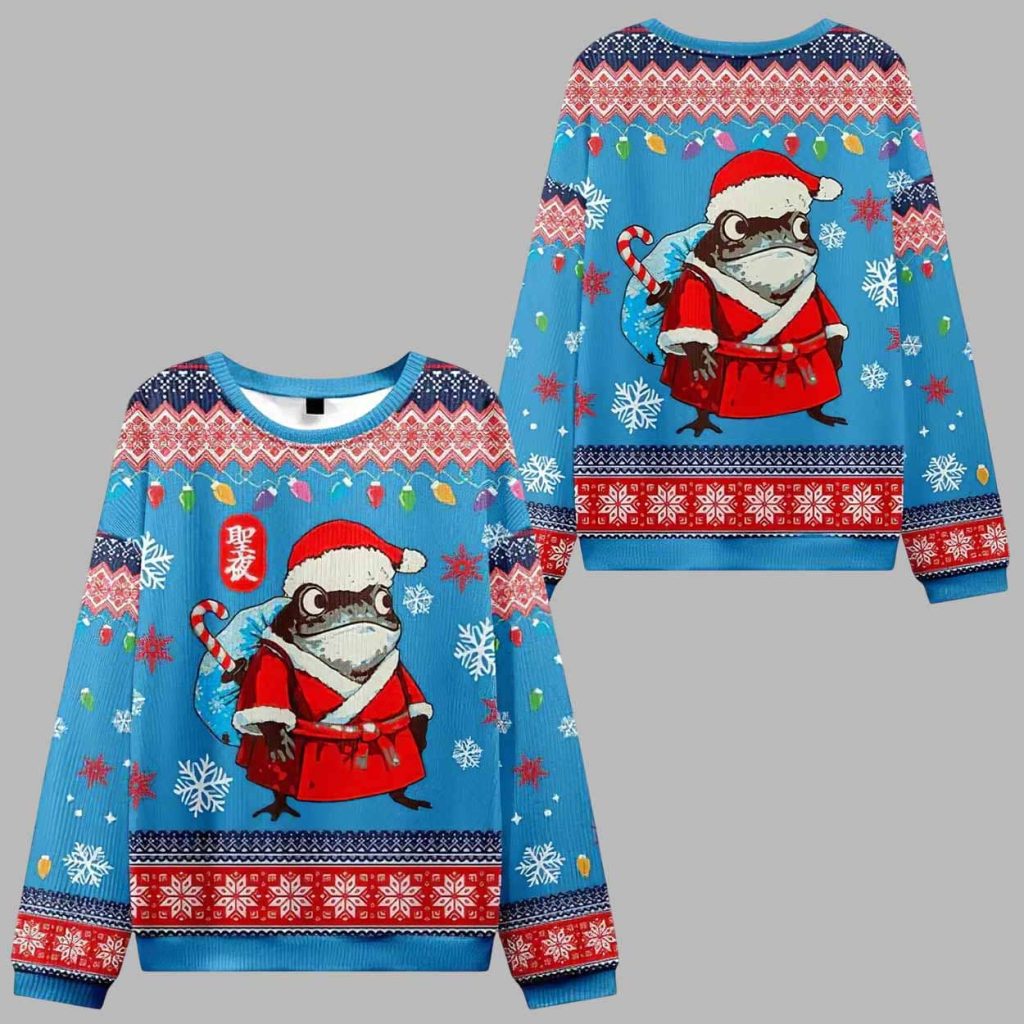 Santa Frog Ugly Christmas Sweater